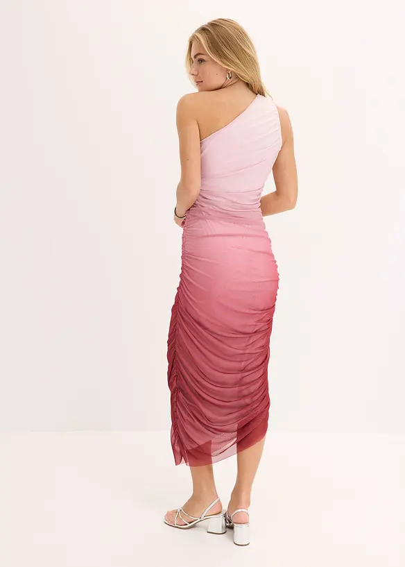One shoulder-kjole med meshinnfelling, bonprix