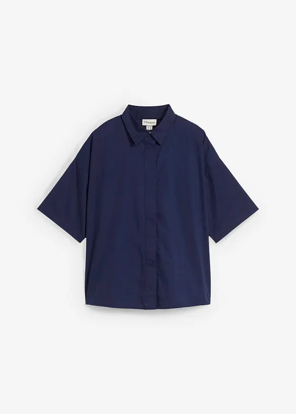 Oversized bluse av ren bomull, bonprix