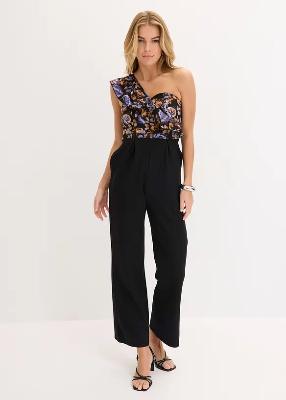One shoulder jumpsuit av lett viskose, bonprix