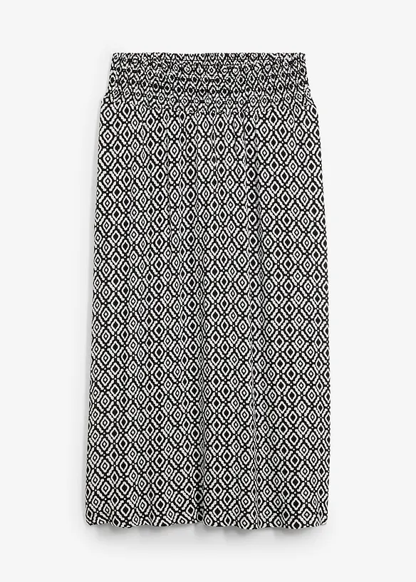Maxiskjørt av krinklet viskose, bonprix