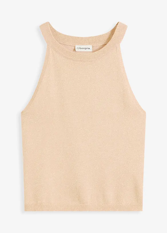Strikket topp med metallgarn, bonprix