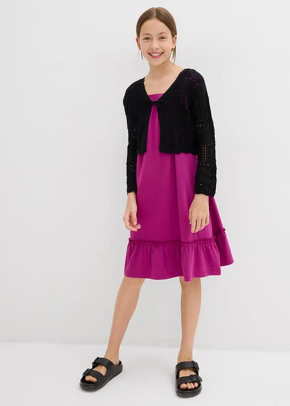 Jerseykjole av elastisk, &oslash;kologisk bomull, bonprix