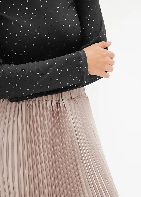 Langermet topp i mesh med glitter, bonprix