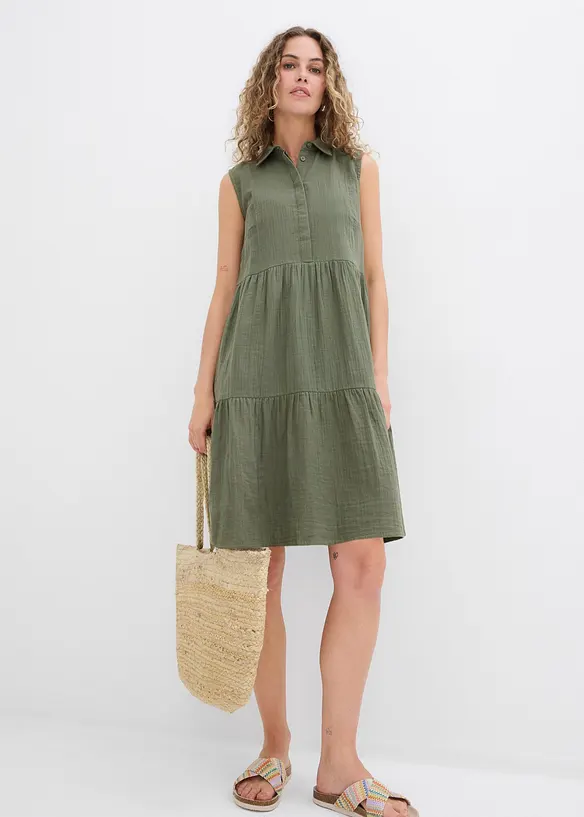 Tunikakjole i lett musselin, bonprix