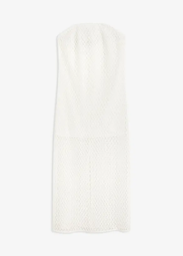 Off shoulder-kjole med blonder, bonprix