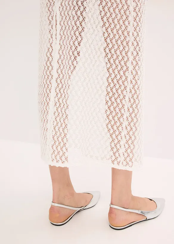 Off shoulder-kjole med blonder, bonprix