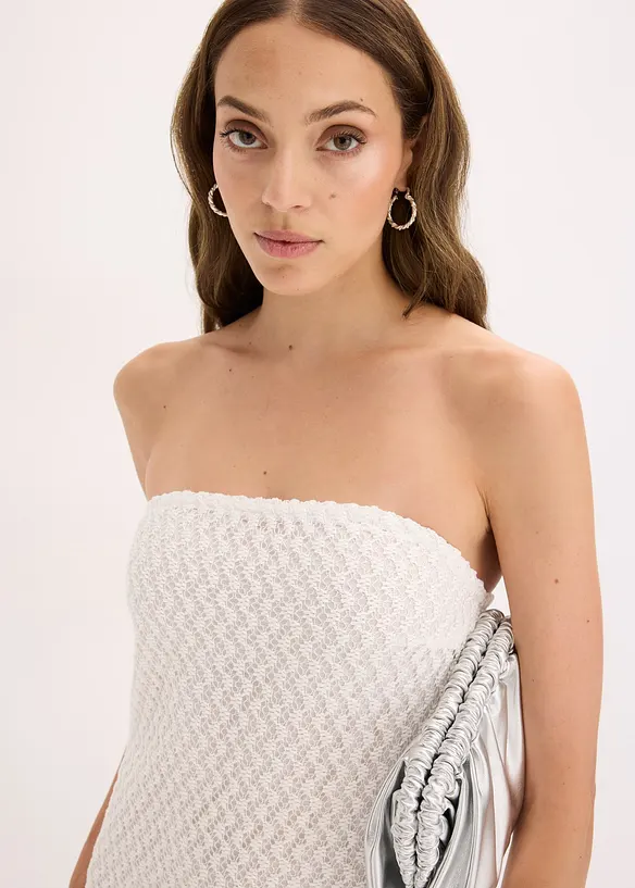 Off shoulder-kjole med blonder, bonprix