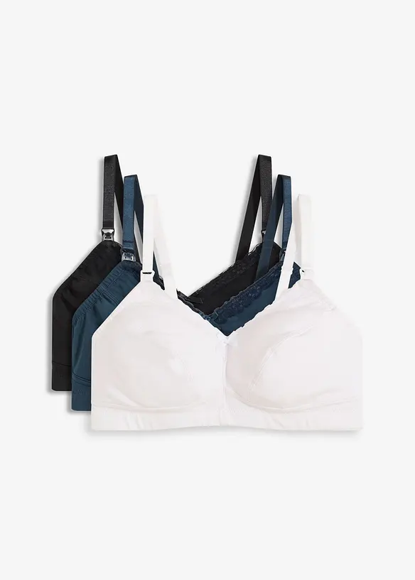 Amme-BH uten spiler med økologisk bomull (3-pack), bonprix