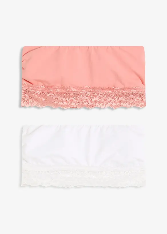 Bandeau-BH med økologisk bomull (2-pack), bonprix