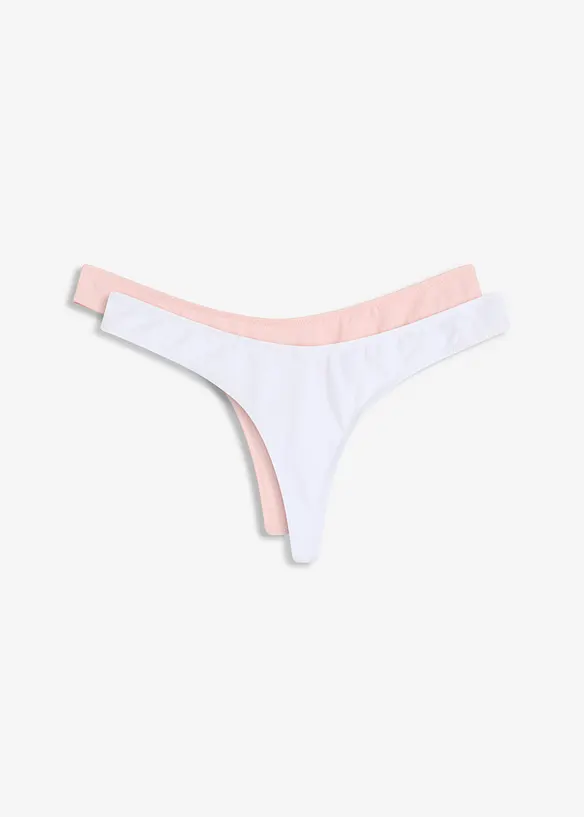 V-stringtruse med behagelig bomull (2-pack), bonprix