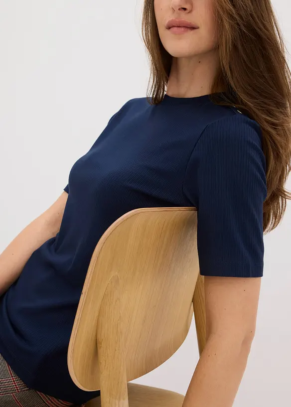 Ribbestrikket topp i myk viskosemiks, bonprix