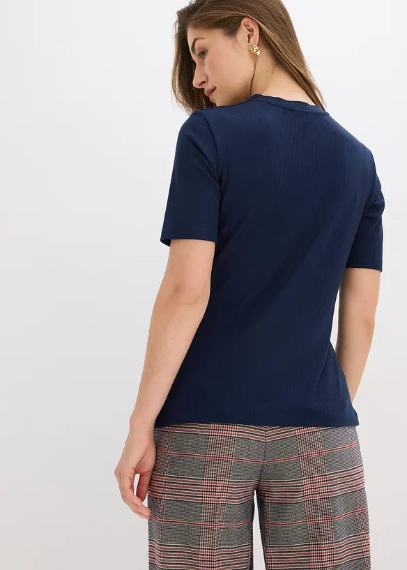 Ribbestrikket topp i myk viskosemiks, bonprix