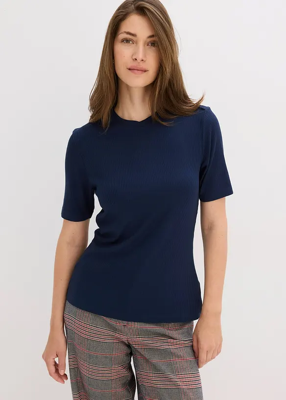 Ribbestrikket topp i myk viskosemiks, bonprix