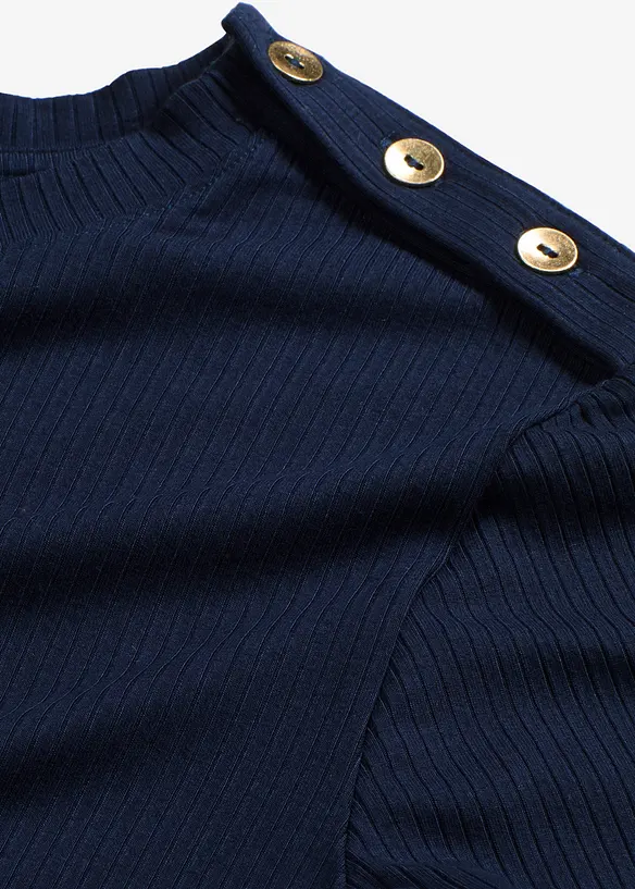 Ribbestrikket topp i myk viskosemiks, bonprix