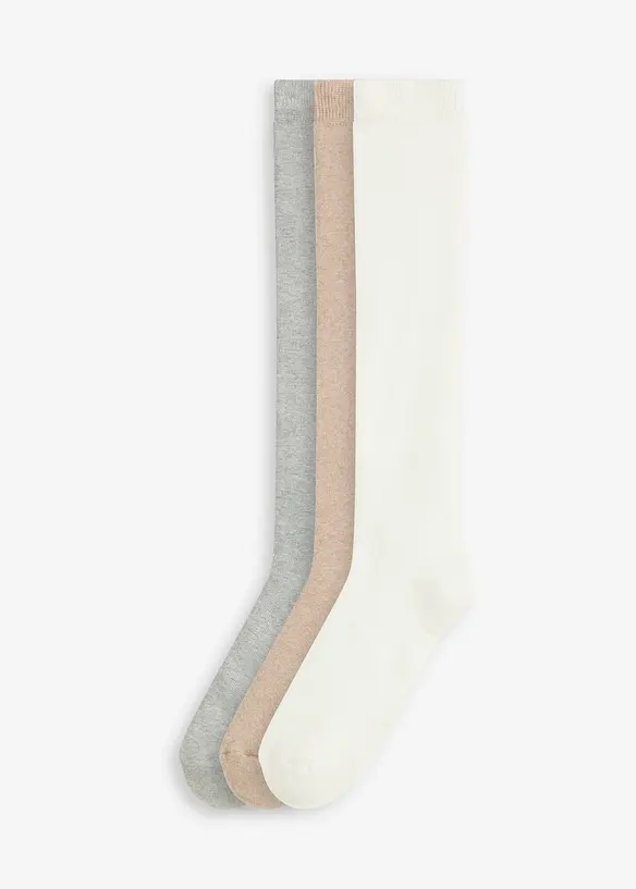 Termo-knestrømper  med myk frotté på innsiden (3-pack), bonprix
