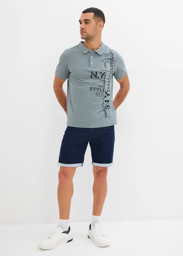 Piké-poloskjorte i ren bomull, Slim Fit, kortermet, bonprix
