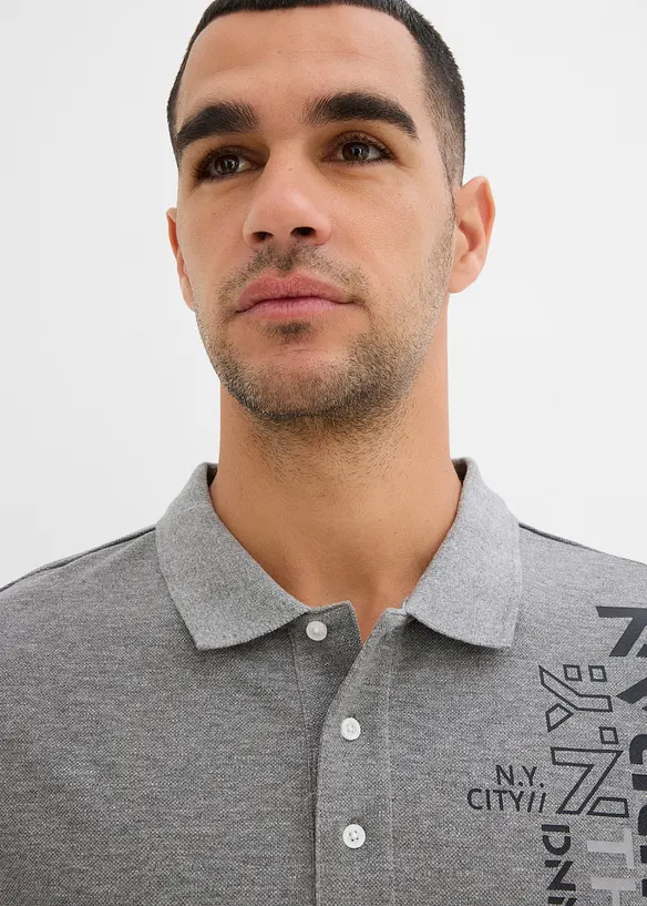 Piké-poloskjorte i ren bomull, Slim Fit, kortermet, bonprix
