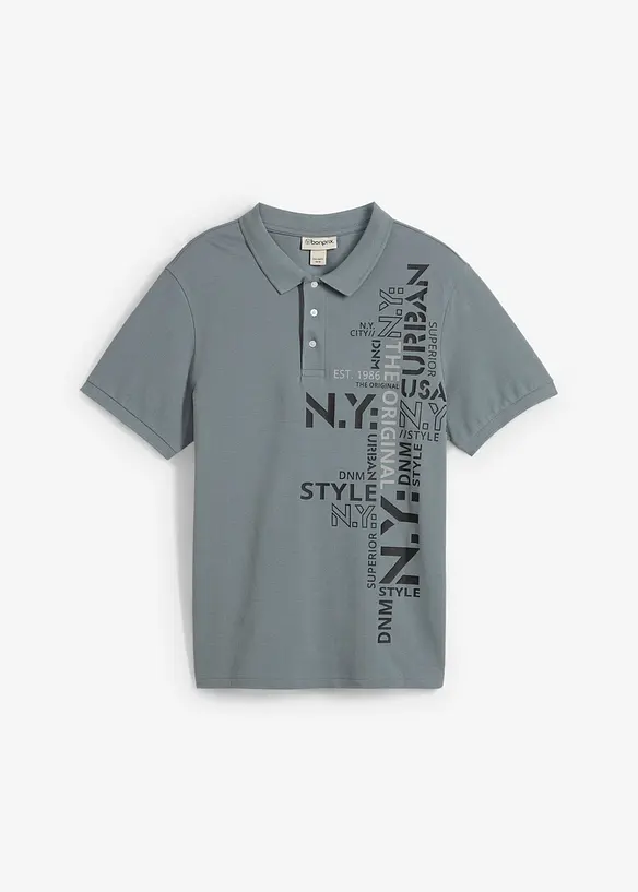 Piké-poloskjorte i ren bomull, Slim Fit, kortermet, bonprix