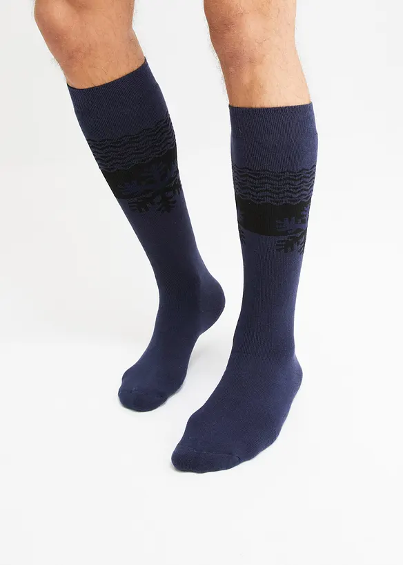 Termoknestrømper med myk frotté på innsiden og økologisk bomull (3-pack), bonprix