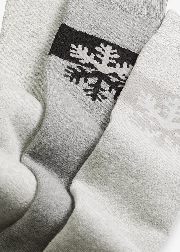 Termoknestrømper med myk frotté på innsiden og økologisk bomull (3-pack), bonprix