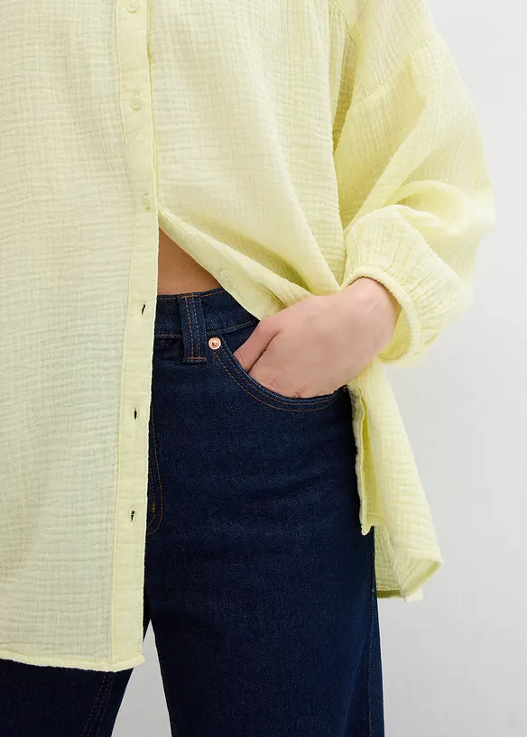Oversized bluse i musselin, bonprix