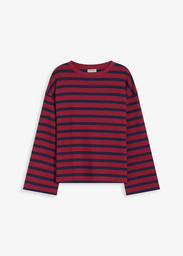 Stripemønstret topp i økologisk bomull, bonprix