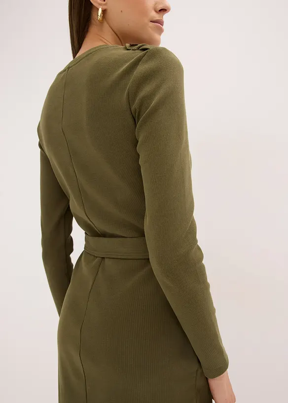 Midikjole i bomull med elastan, bonprix