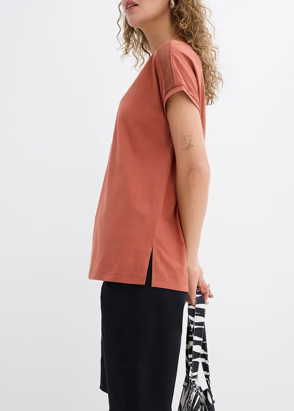 Ledig topp med blonder, bonprix