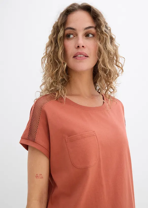 Ledig topp med blonder, bonprix