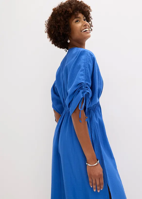 Maxikjole med vide ermer av strukturert materiale, bonprix