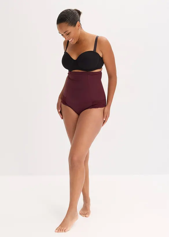 Highwaist shape-truse med blonder, sterkt formende, bonprix