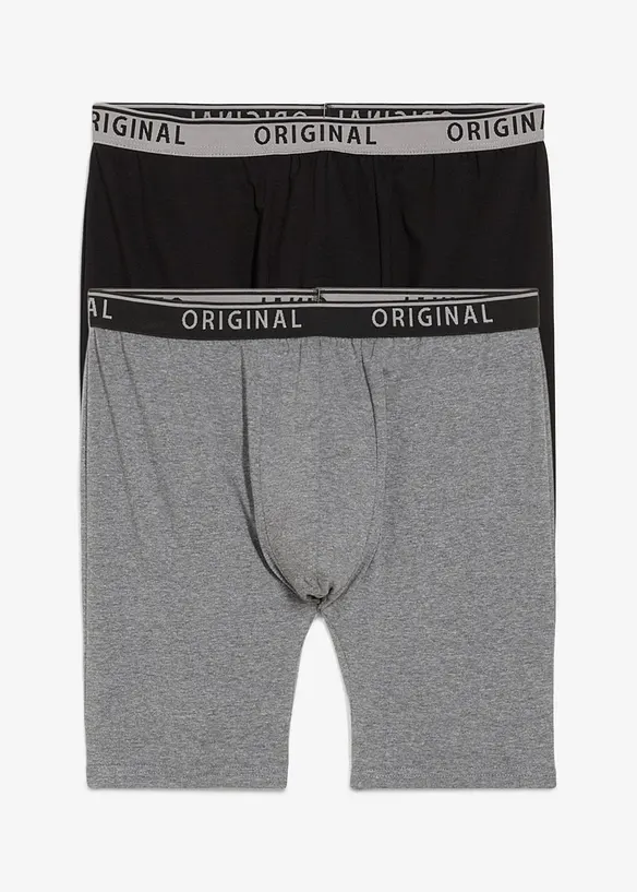 Boksershorts med bomull og lange ben (2-pack), bonprix