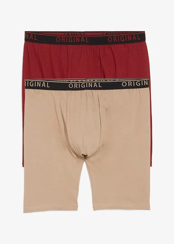 Boksershorts med bomull og lange ben (2-pack), bonprix