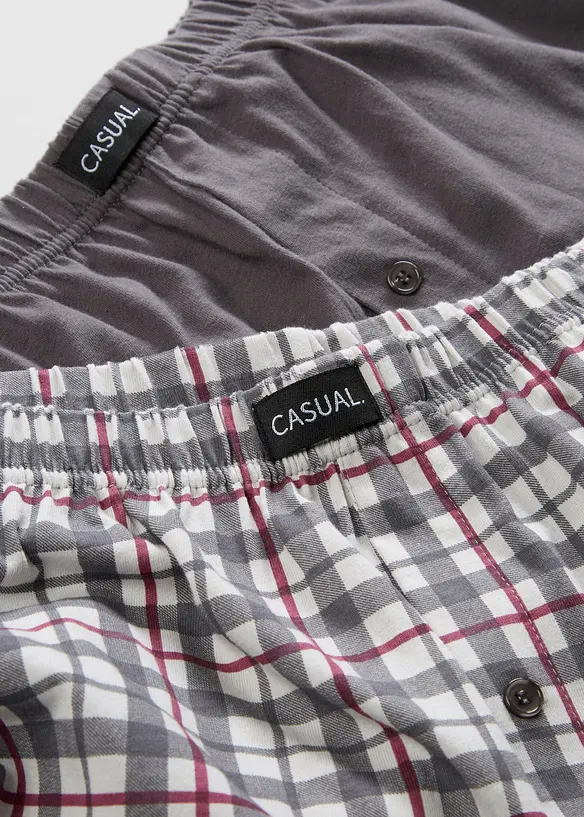 Vid jersey-boksershorts i bomull med rutemønster (3-pack), bonprix