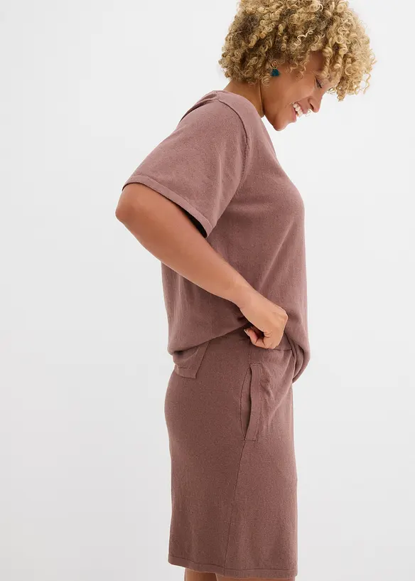 Slip on-shorts i finstrikk, bonprix