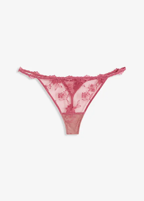 Tangatruse med string og blomsterblonder, bonprix