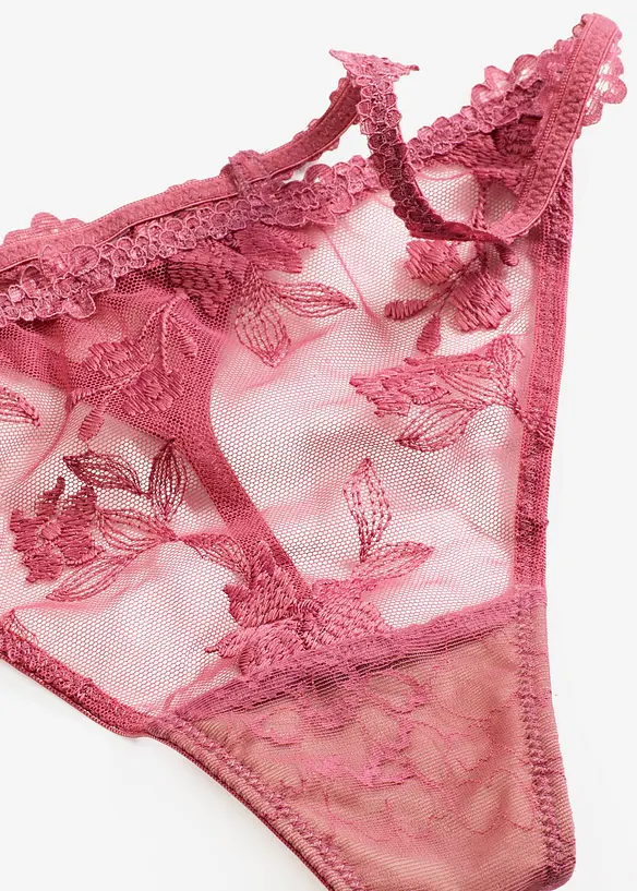 Tangatruse med string og blomsterblonder, bonprix