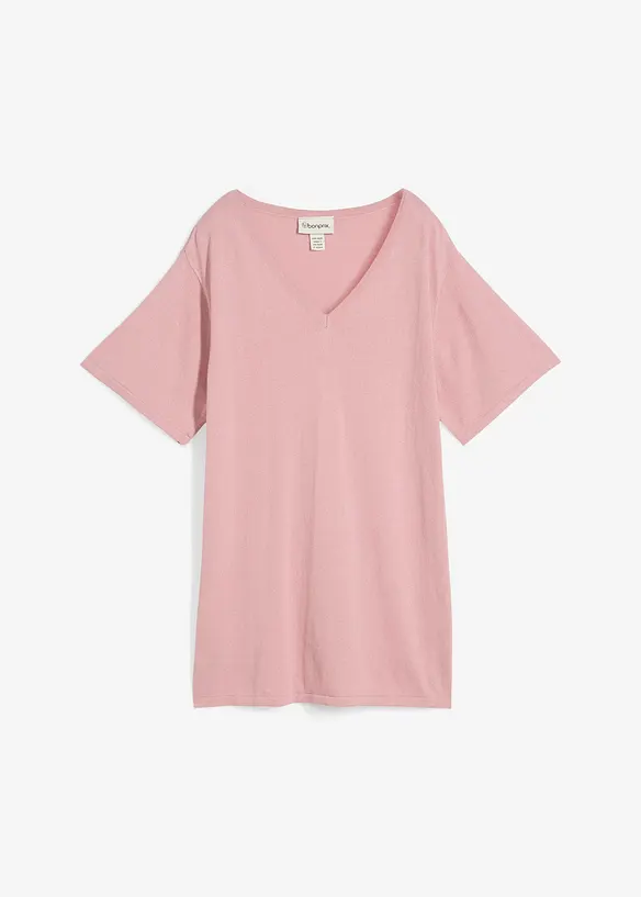 Finstrikket topp med lin, bonprix