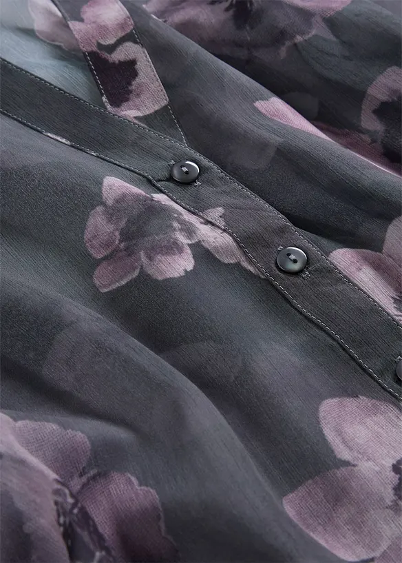 Oversized skjorte i luftig chiffon, bonprix