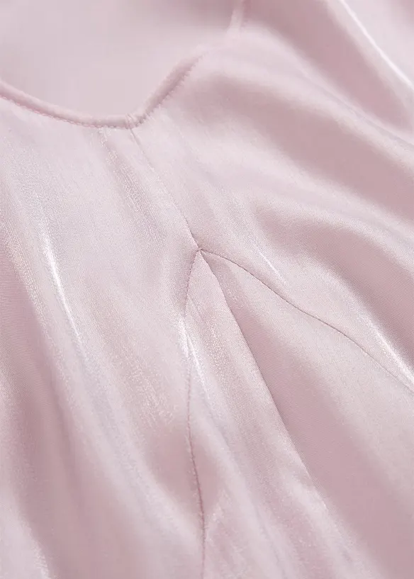 Kort bluse av sateng med glans, bonprix