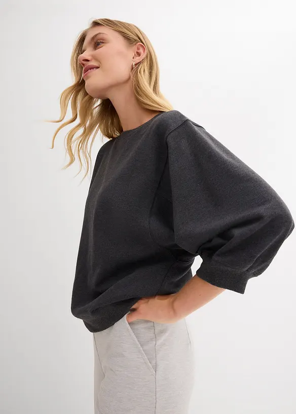 Oversized sweatshirt i 100% bomull, bonprix