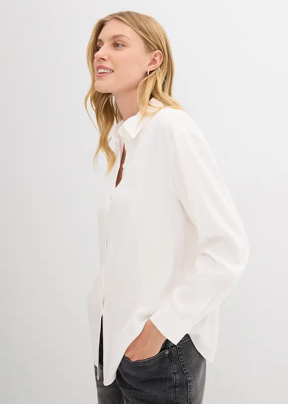 Skjortebluse av myk viskose, bonprix
