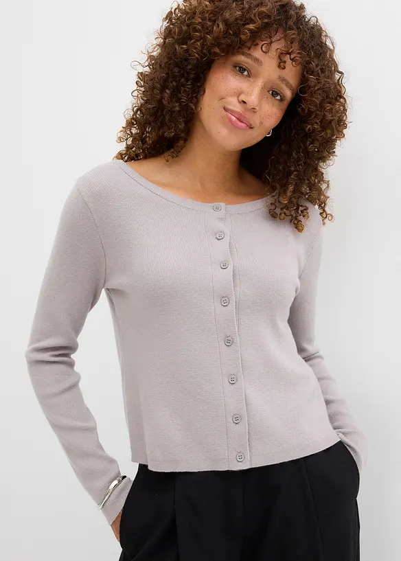 Kort finstrikket jakke, bonprix