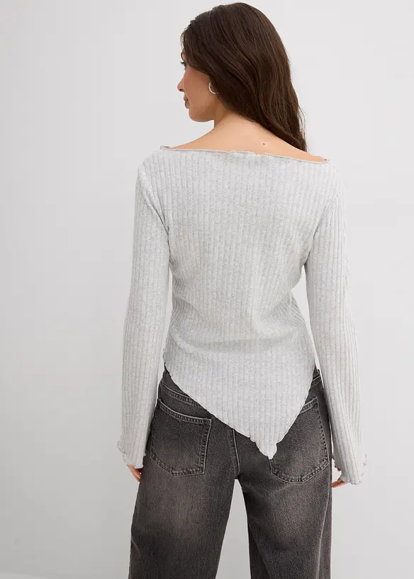 Ribbestrikket topp i myk viskosemiks, bonprix