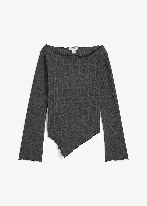 Ribbestrikket topp i myk viskosemiks, bonprix