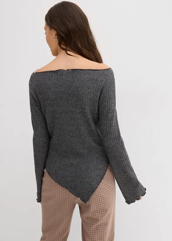 Ribbestrikket topp i myk viskosemiks, bonprix