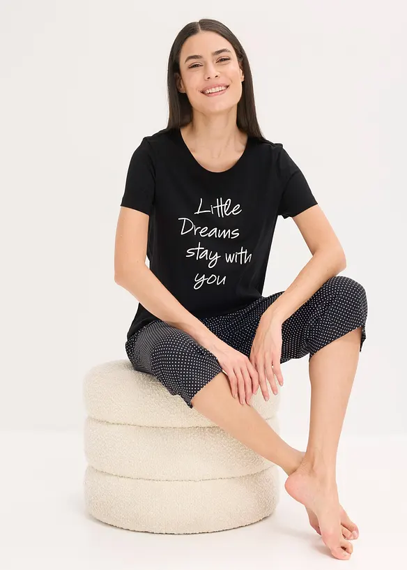 Capri-pyjamas i 100% økologisk bomull, bonprix