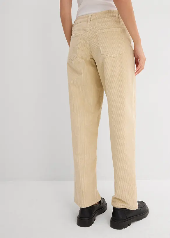 Barel-kordbukse Mid Waist, bonprix