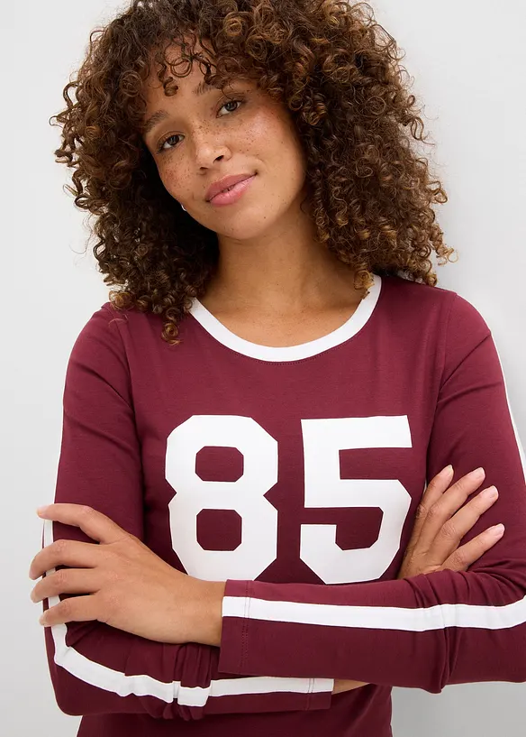 Langermet topp i lett jersey, bonprix