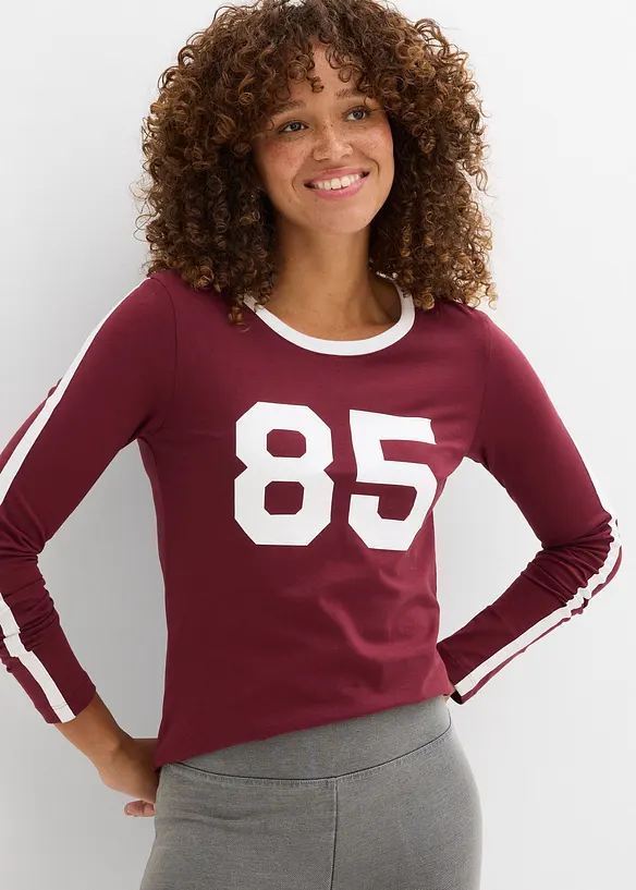 Langermet topp i lett jersey, bonprix